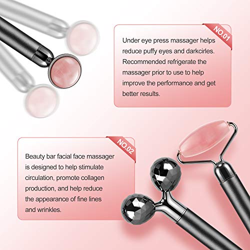 Sinikoro 3-in-1 Electric Jade Roller Massager 3D Roller Facial Roller & Face ...