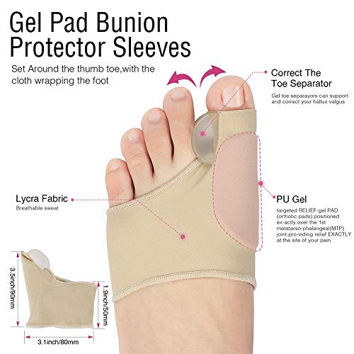 Toe Straightener Bunion Corrector, Bunion Splints,Bunion Relief Protector Sle...
