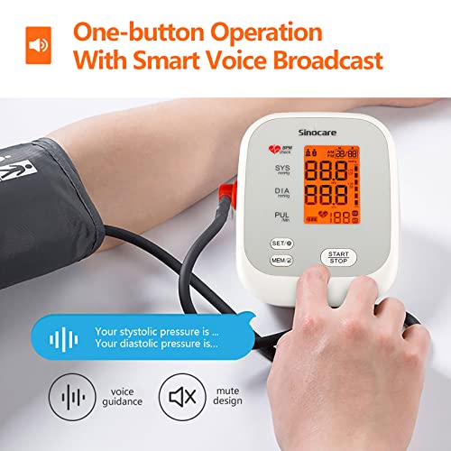 Sinocare Blood Pressure Monitor,Automatic Upper Arm Machine Digital BP Monito...