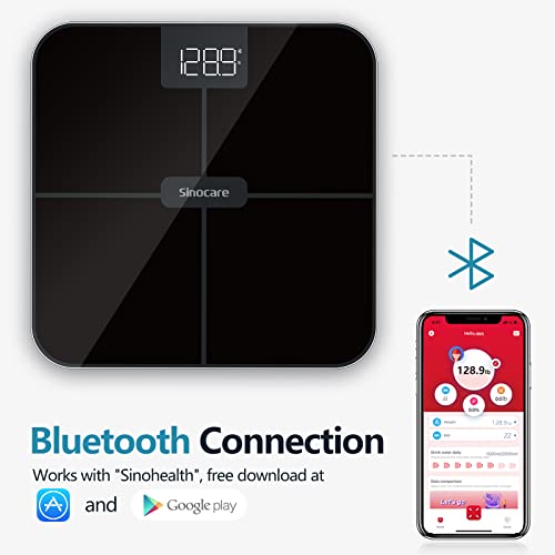 Sinocare Scale for Body Weight, Bathroom Digital Smart Weight Scale with BMI,...