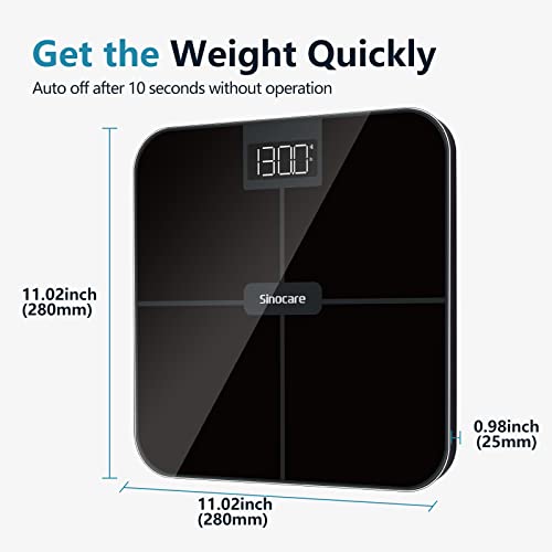 Sinocare Scale for Body Weight, Bathroom Digital Smart Weight Scale with BMI,...
