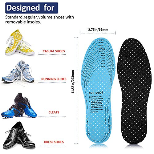 3 Pairs Breathable Shoe Insoles Inserts Ultra-Soft Cushioning Walking Comfort...