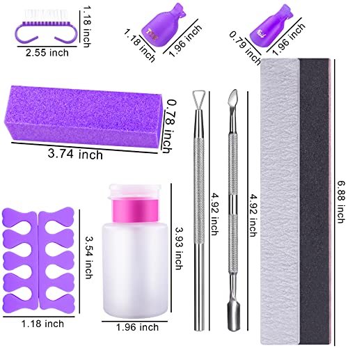 SIQUK Gel Nail Polish Remover Tools Kit with 600 Pcs Wipe Cotton Pads 20 Pcs ...