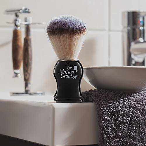 Vegan Shave Brush Gift Case: Premium Vegan Shaving Brush with Badger Hair Imi...