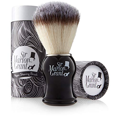 Vegan Shave Brush Gift Case: Premium Vegan Shaving Brush with Badger Hair Imi...