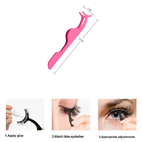 False Eyelash Tweezers Clips Fake Stainless Steel Lash Curler Applicator Eyel...