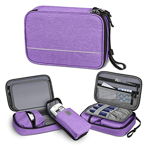 SITHON Diabetic Supplies Organizer Case with Hand Strap, Water Resistant Port...