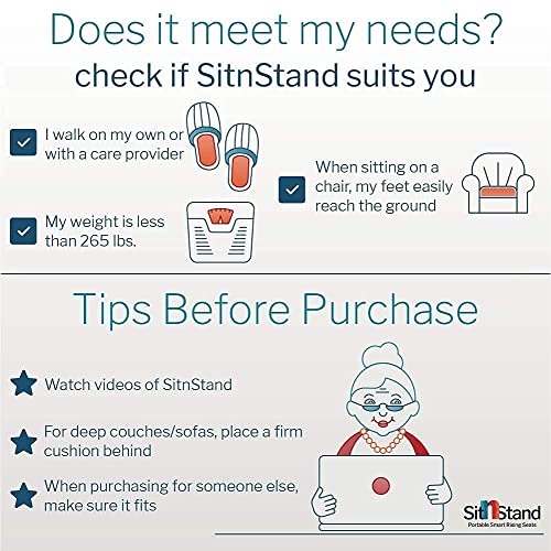 SitnStand Portable Smart Rising Seat - Chair Lift Assist Devices for Seniors ...