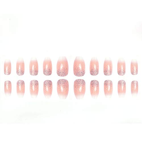 SIUSIO 240 Pcs Ombre French Coffin Nails Full Cover Ballet UV Top Coat Covere...