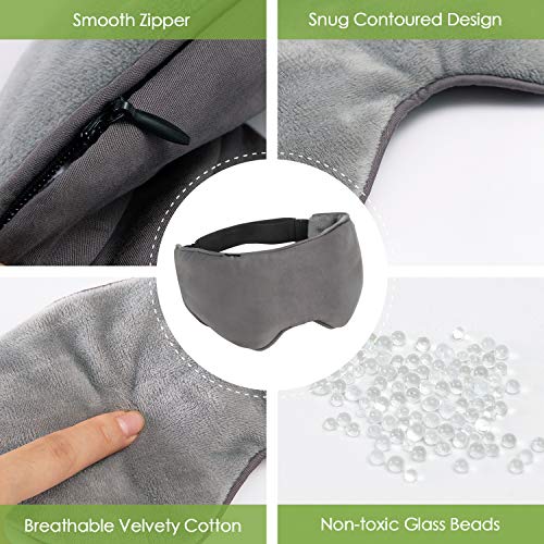 Sivio Weighted Eye Mask for Women & Men, Heatable and Freezable Weighted Eye ...