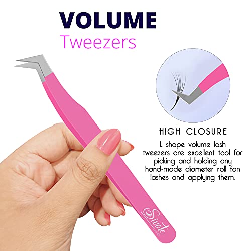 SIVOTE Lash Tweezers for Eyelash Extensions for Volume, Isolation & Classic L...