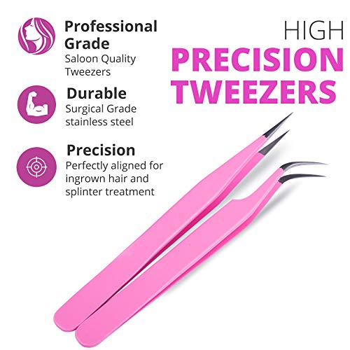 SIVOTE Lash Tweezers for Eyelash Extensions, Hand Calibrated Straight & Curve...