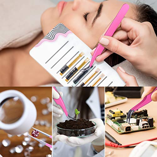 SIVOTE Lash Tweezers for Eyelash Extensions, Hand Calibrated Straight & Curve...