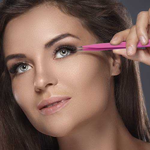 SIVOTE Lash Tweezers for Eyelash Extensions, Hand Calibrated Straight & Curve...