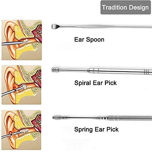 Ear Pick Earwax Removal Kit, Ear Curette Ear Wax Remover Tool, Ear Clean Tool...