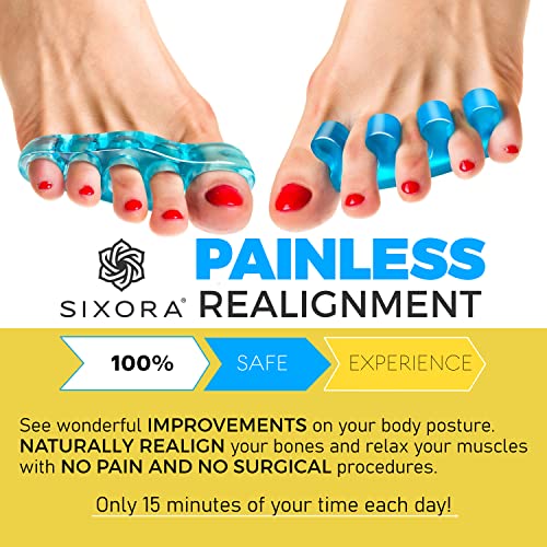Sixora Premium Gel Toe Separators for Overlapping Toes, Toe Straighteners & S...