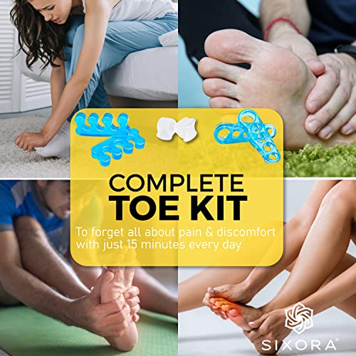 Sixora Premium Gel Toe Separators for Overlapping Toes, Toe Straighteners & S...