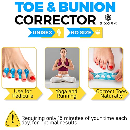 Sixora Premium Gel Toe Separators for Overlapping Toes, Toe Straighteners & S...