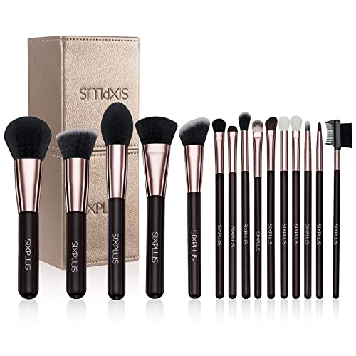 SIXPLUS Makeup Brushes, 15 Pcs Professional Makeup Brush Set for Foundation P...