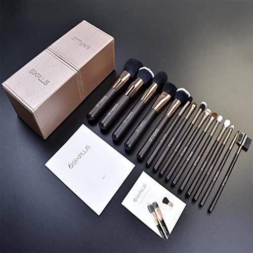 SIXPLUS Makeup Brushes, 15 Pcs Professional Makeup Brush Set for Foundation P...