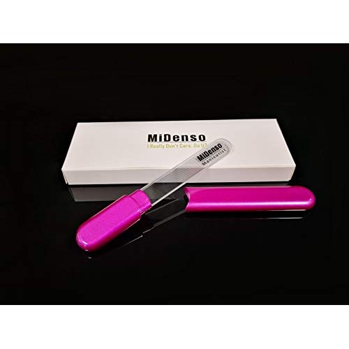 Premium Glass Nail File With Case, Crystal Diamond Salon Best Beauty Nail Buf...