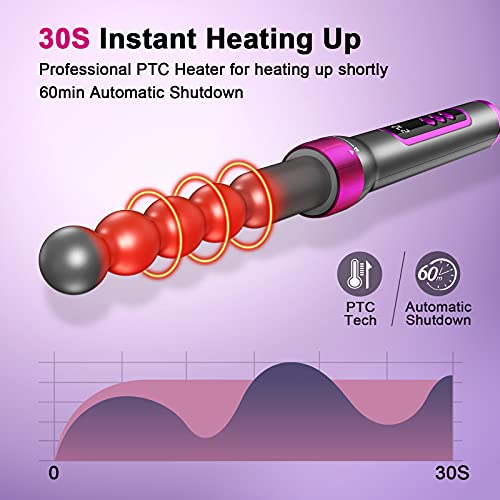 Curling Iron 3 Barrel Hair Waver,Siyaluens 4 in 1 Curling Wand Set with 4 Int...