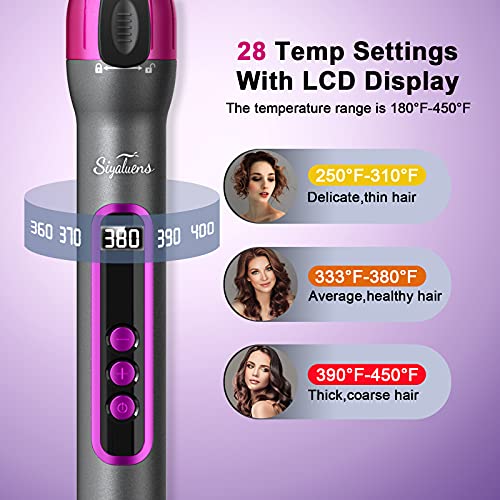 Curling Iron 3 Barrel Hair Waver,Siyaluens 4 in 1 Curling Wand Set with 4 Int...