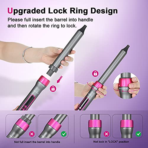 Curling Iron 3 Barrel Hair Waver,Siyaluens 4 in 1 Curling Wand Set with 4 Int...