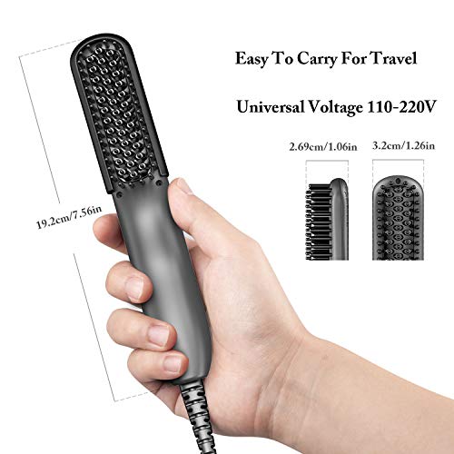 Beard Straightener for Men, Beard Straightening Quick Heated Comb Brush Mini ...