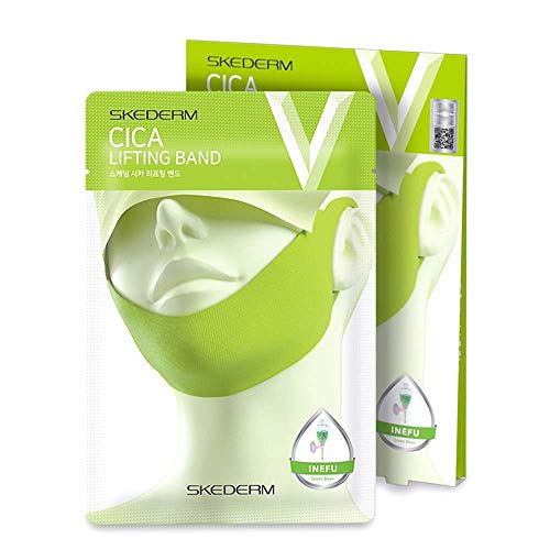 SKEDERM Cica Cool Facial Lifting Mask for Face and Chin Line, Double Chin Red...