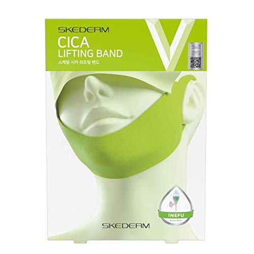 SKEDERM Cica Cool Facial Lifting Mask for Face and Chin Line, Double Chin Red...
