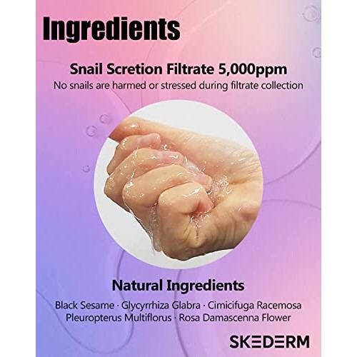 SKEDERM Korean Face Mask | Snail Jelly Sheet Mask 10 Sheets | Hydrating Sheet...