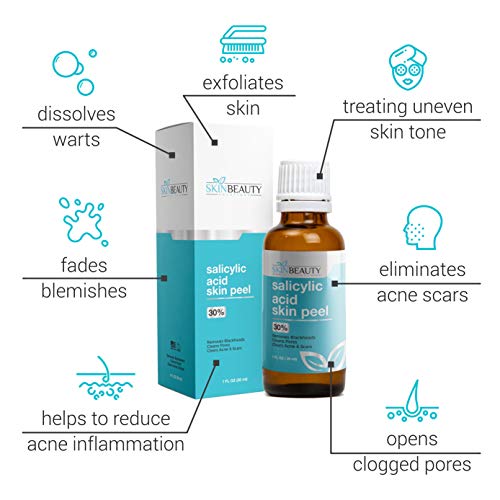 SALICYLIC Acid 30% Chemical Peel with Beta Hydroxy BHA For Rosacea, Blackhead...