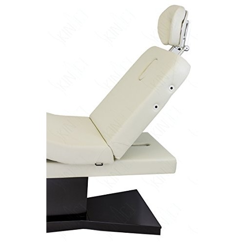Milo Electric Massage Table, Facial Bed Beige top and Dark Brown Base