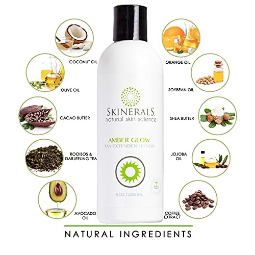 Skinerals Amber Glow Tan Extender Lotion with Organic and Natural Ingredients...
