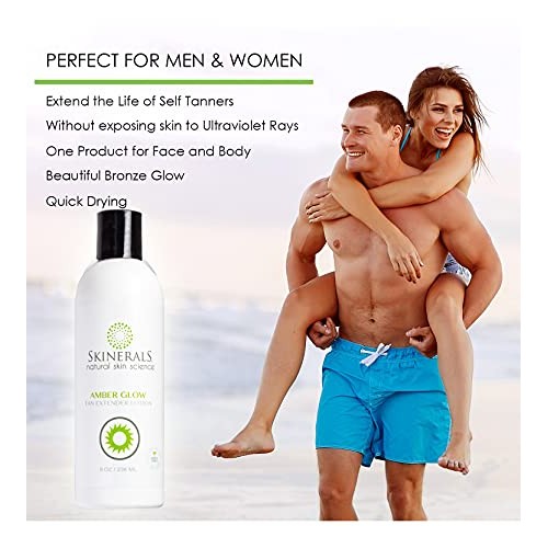 Skinerals Amber Glow Tan Extender Lotion with Organic and Natural Ingredients...
