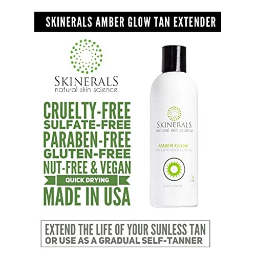 Skinerals Amber Glow Tan Extender Lotion with Organic and Natural Ingredients...