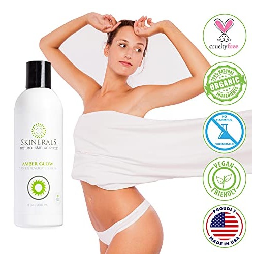 Skinerals Amber Glow Tan Extender Lotion with Organic and Natural Ingredients...