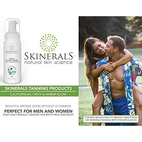 Skinerals Onyx Self Tanner Mousse for Natural Looking Dark Fake Tan for Mediu...