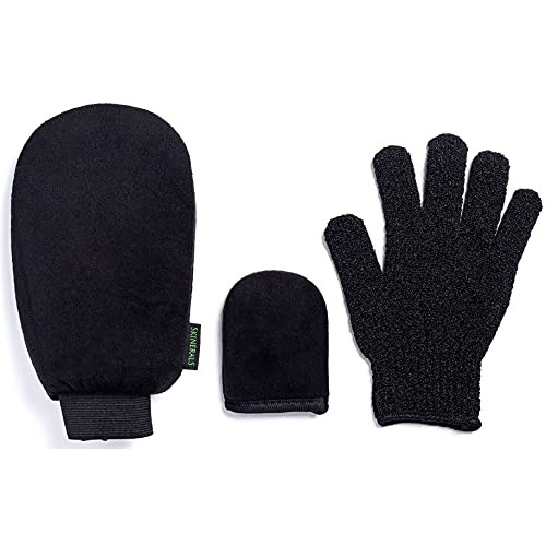 Skinerals Padded Microfiber Applicator Self Tanning Mitt Set with Exfoliator ...