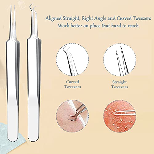 Blackhead Remover Pimple Popper Tool Kit, 6-in-1 Blackhead Comedone Acne Blem...