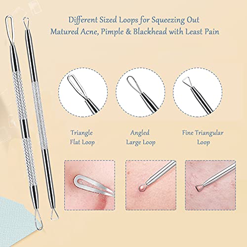 Blackhead Remover Pimple Popper Tool Kit, 6-in-1 Blackhead Comedone Acne Blem...