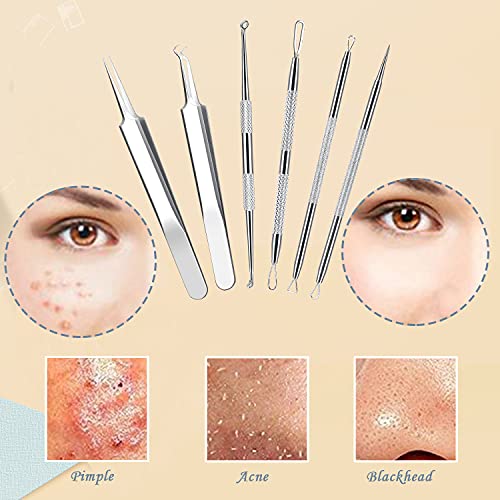 Blackhead Remover Pimple Popper Tool Kit, 6-in-1 Blackhead Comedone Acne Blem...