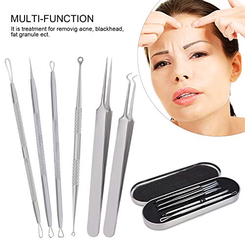Blackhead Remover Pimple Popper Tool Kit, 6-in-1 Blackhead Comedone Acne Blem...