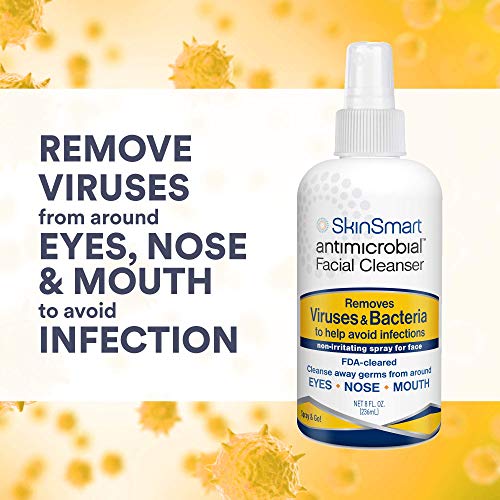 SkinSmart Antimicrobial Facial Cleanser Spray to Remove Viruses and Bacteria ...