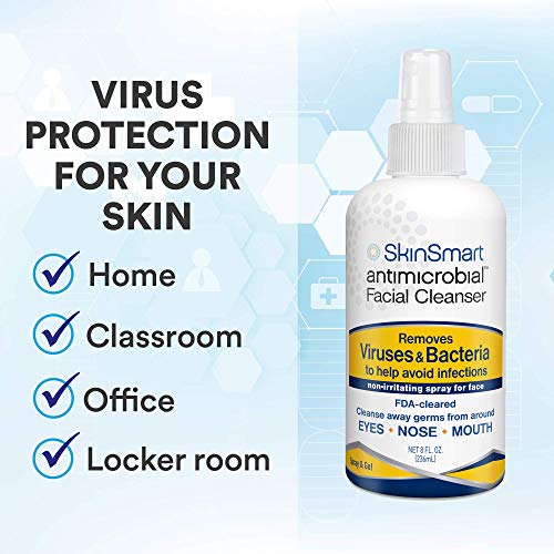 SkinSmart Antimicrobial Facial Cleanser Spray to Remove Viruses and Bacteria ...