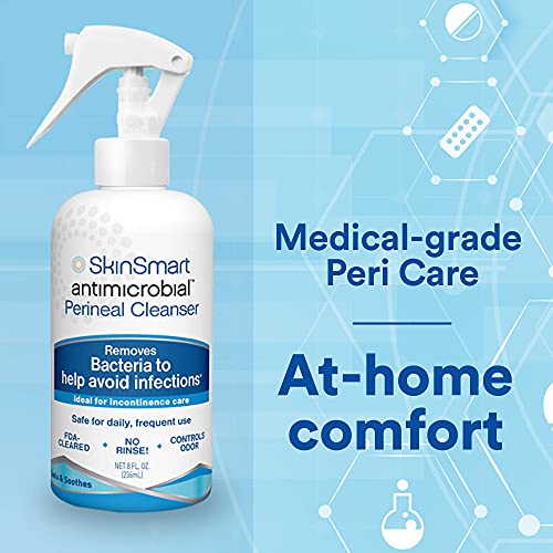 SkinSmart Antimicrobial Perineal Cleanser, Ideal for Incontinence Care and Po...