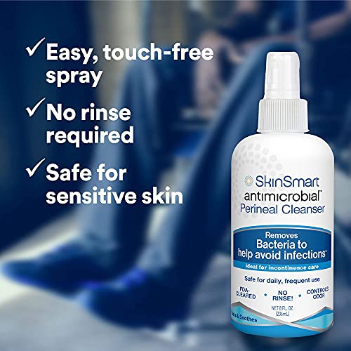 SkinSmart Antimicrobial Perineal Cleanser, Ideal for Incontinence Care and Po...
