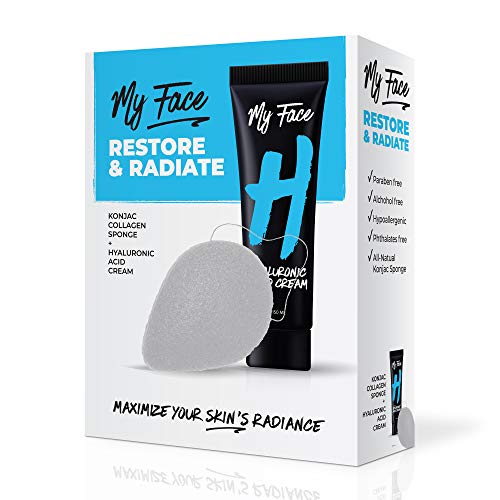 My Face Hyaluronic Acid Face Wash Cream With Collagen Konjac Sponge - Restore...