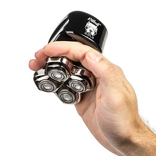 Skull Shaver Pitbull Gold PRO Head Shaver for Men,Wet/Dry 4 Razor Hair Trimme...